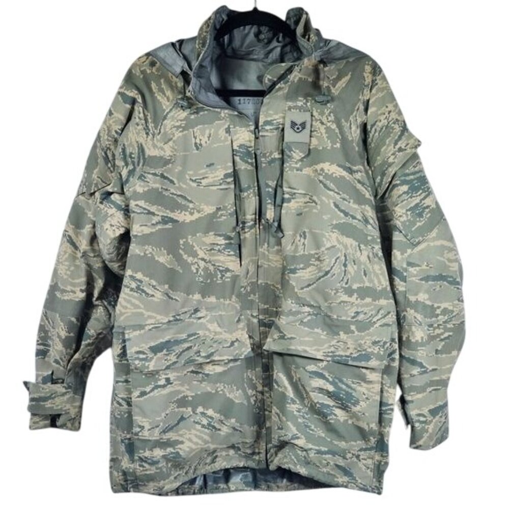 USAF Tiger Stripe Field Rainsuit Parka M Camo Military‎ Outdoor Cargo Gorpcore